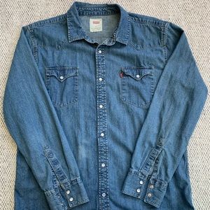 Levi’s XL Denim Pearl Snap Button Down Western